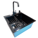 Комплект кухонной мойки Kraft HM 50х50 NANO BLACK PVD (3.0/1.0 мм)+(Измельчитель Kroner - 550W) SМ5048 фото 5