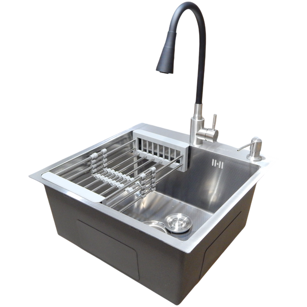 Комплект кухонной мойка Kraft KRF 5050 decor (3.0/1.0 мм) SM3705 фото