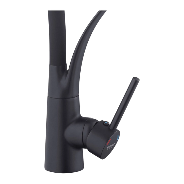 Комплект кухонної мийки Kraft NANO BLACK PVD HS60*45 декор (3.0/1.0 мм)+Кухонний змішувач Kroner KRP Ersel - SCH03393BLK SM2804 фото