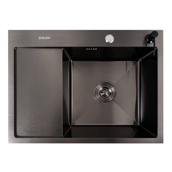 КОМПЛЕКТ Valeso Handmade мойка CM 65*50 R PVD черная + смеситель XK09B черный SM5151 фото