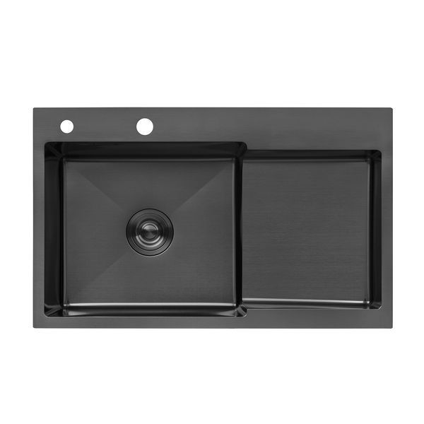 Кухонная мойка Kraft HM - 7848 ALB NANO BLACK PVD (3.0/1.0 мм) SM30023 фото