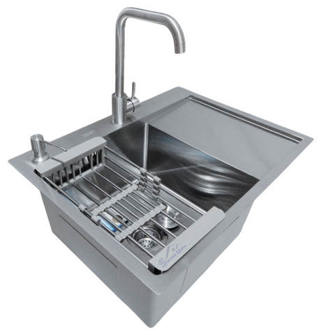 Комплект кухонної мийки Kraft Satin BRS 65х48 (3.0/1.0 мм) SM4890 фото