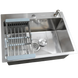 Комплект кухонной мойки Kraft HM 540х480 DECOR (3.0/1.0 мм)+Смеситель для кухни Kroner KRP Kuche - C03816BLK (хром) SM4501 фото 1