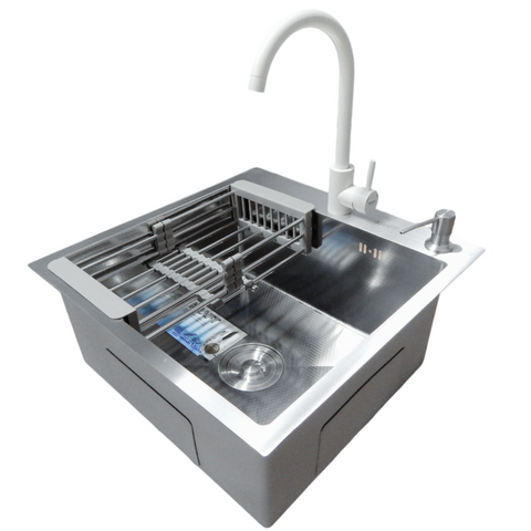 Комплект кухонної мийки Kraft KRF 5050 decor (3.0/1.0 мм) SM6042 фото