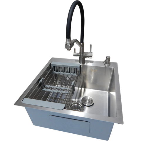 Комплект кухонной мойка Kraft KRF 5050 decor (3.0/1.0 мм) SM1595 фото