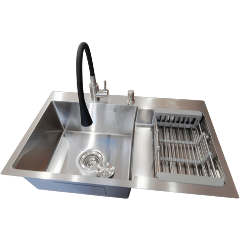 Комплект кухонной мойки Kraft Handmade HS R 780х480 (3.0/1.0 мм) SM381 фото
