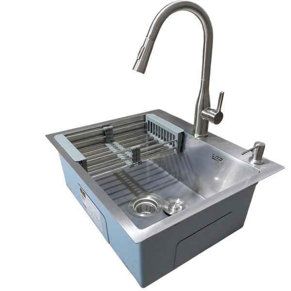 Комплект кухонной мойки Kraft KRF 5448 DECOR (3.0/1.0 мм) SM7290 фото