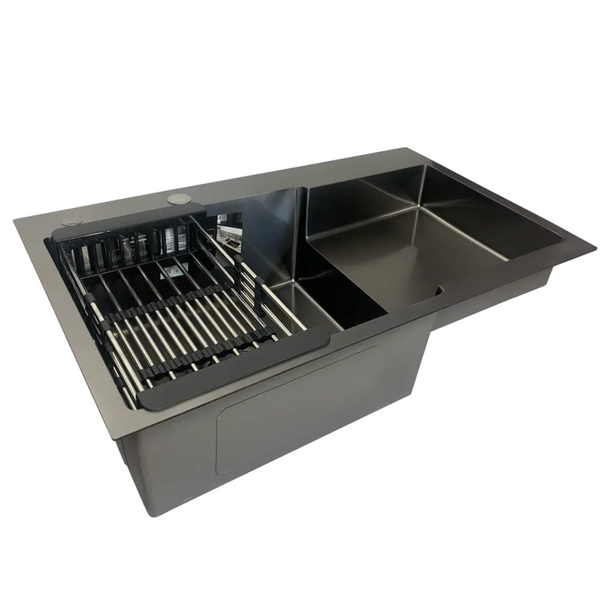 Комплект кухонной мойки Kraft&nbsp;Handmade&nbsp;- 780х480 LB&nbsp;PVD&nbsp;(3.0/1.0 мм)​​​​​​​ SM1215 фото